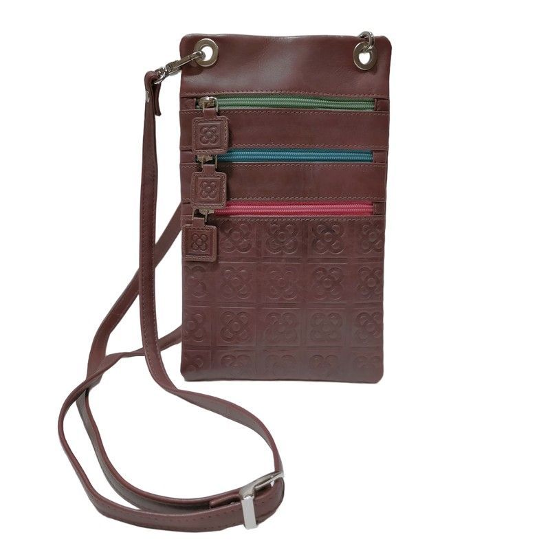 Bolso Piel Flor Barcelona Marrón