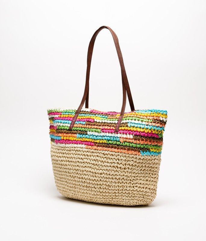 Bolso Rafia Colorado Claro
