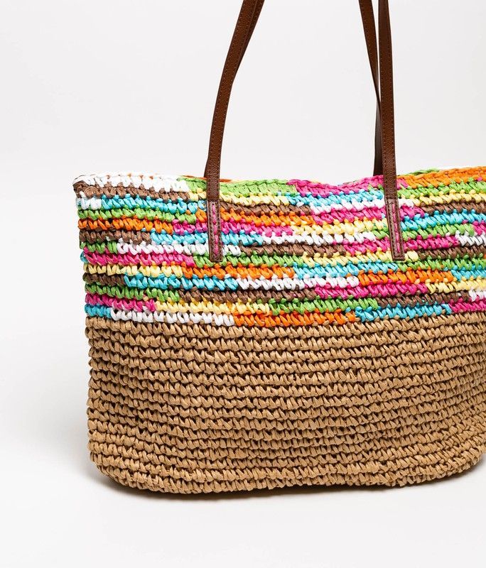 Bolso Rafia Colorado Tostado