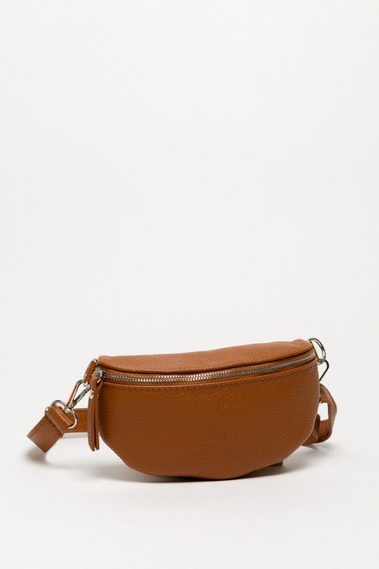 Bolso Riñonera de Piel Camel