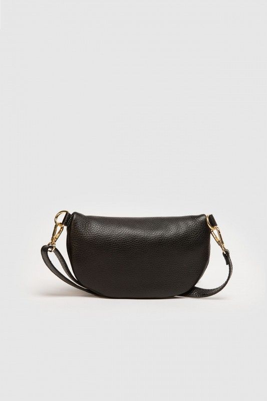 Bolso Riñonera de Piel Negro