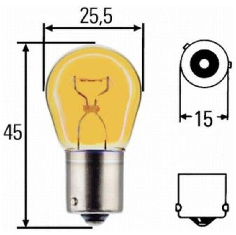 Bombilla 12V bayoneta señalización exterior 21w luz intermitente