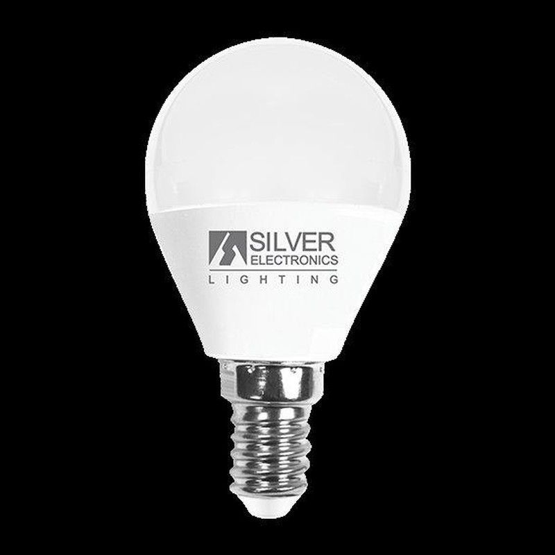 Bombilla 6w E-14 3000 k 560 lm 160º Silver esférica