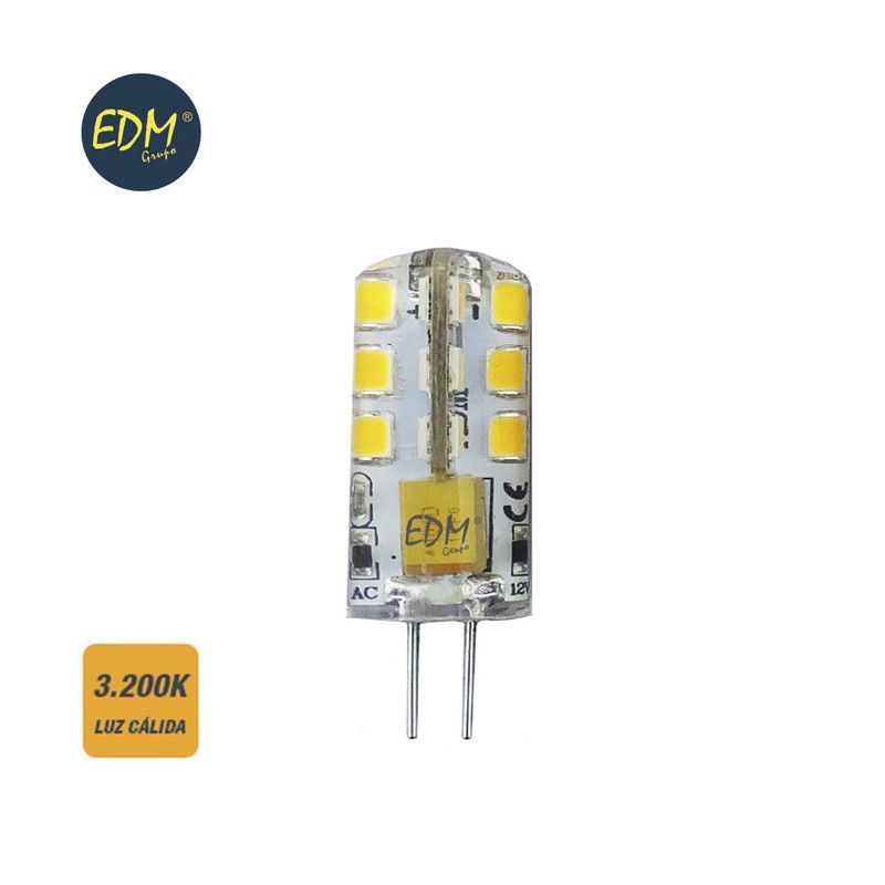 Bombilla bi-pin silicona led g4 12v 2w 180 lm 3200k luz calida edm