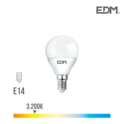 Bombilla esferica led e14 7w 600 lm 3200k luz calida edm