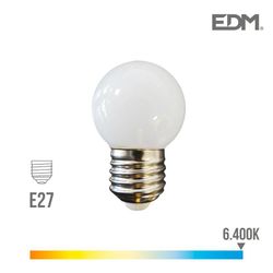 Bombilla esferica led e27 1,5w 80 lm 6400k luz fria edm