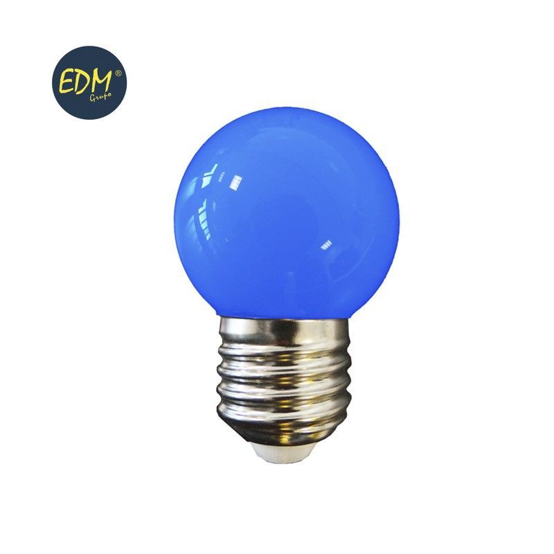 Bombilla esferica led e27 1,5w 80 lm azul edm