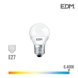 Bombilla esferica led e27 5w 400 lm 6400k luz fria edm