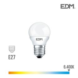 Bombilla esferica led e27 7w 600 lm 6400k luz fria edm