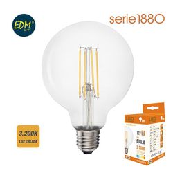 Bombilla globo filamento led ø 95 mm e27 6w 600 lm 3200k luz calida edm