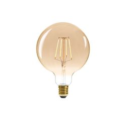 Bombilla LED ámbar filamento recto Globe D.13 cm