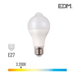 Bombilla standard led con sensor de presencia y crepuscular e27 12w 1055 lm 3200k luz calida edm