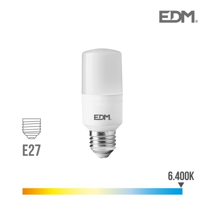 Bombilla tubular led e27 10w 1100 lm 6400k luz fria edm
