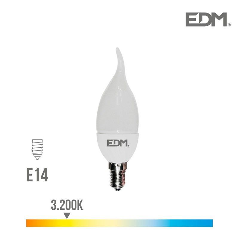 Bombilla vela bohemia led e14 5w 400 lm 3200k luz calida edm