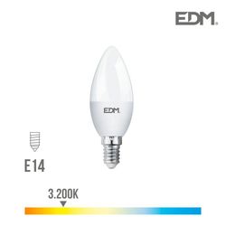 Bombilla vela led e14 7w 600 lm 3200k luz calida edm
