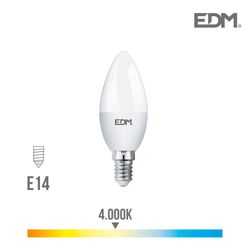 Bombilla vela led e14 7w 600 lm 4000k luz dia edm