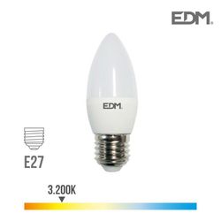 Bombilla vela led e27 5w 400 lm 3200k luz calida edm