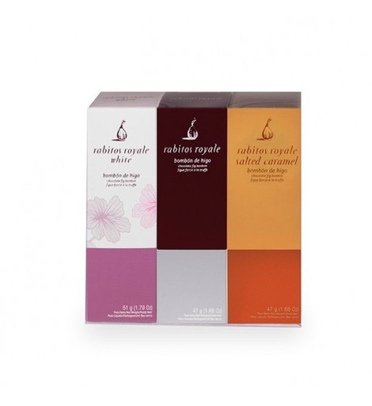 Bombones higo rabitos royale pack 3 variedades 9 uds 145 grs