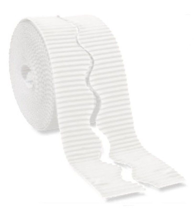 Borde de ondas 57 mm x 15 m blanco