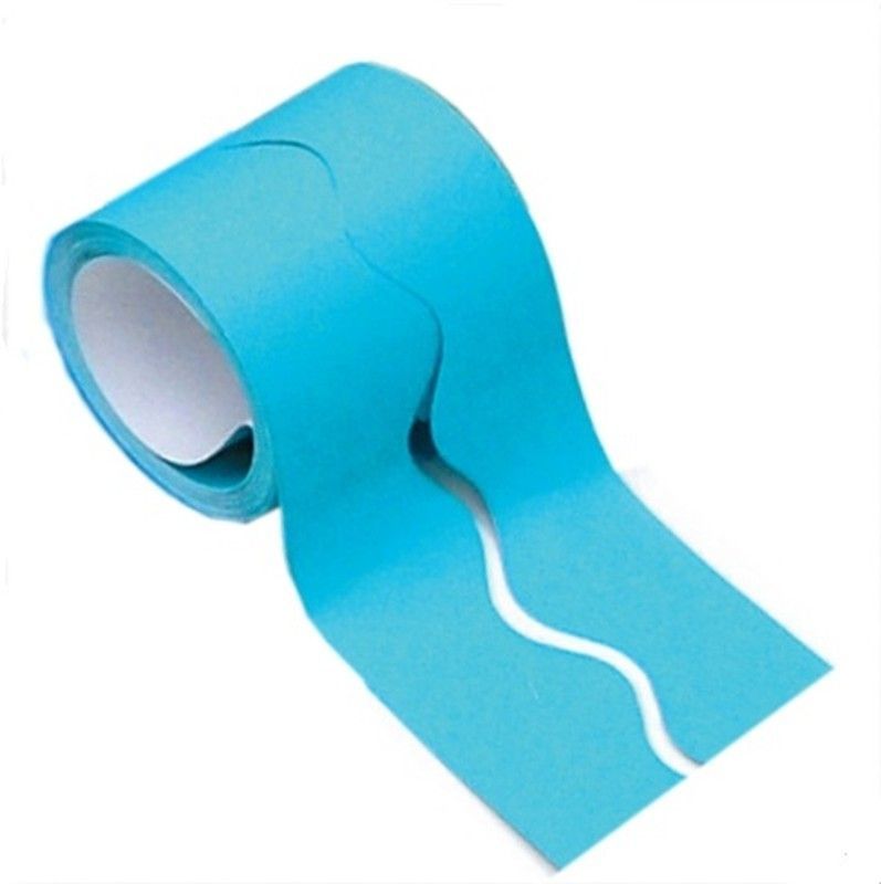 Borde de ondas liso 57 mm x 15 m Azul Claro