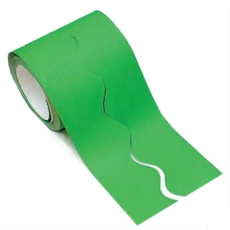 Borde de ondas liso 57 mm x 15 m Verde Manzana