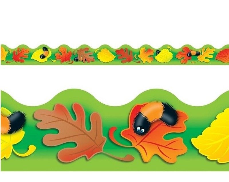 Borde de ondas liso Hojas de Otoño