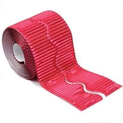 Borde de ondas metalizada rojo