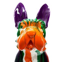 Boston terrier de poliresina multicolor, 52x33x72 cm