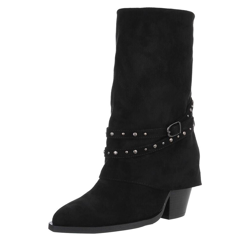 Bota Cowboy Con Tachas Negro