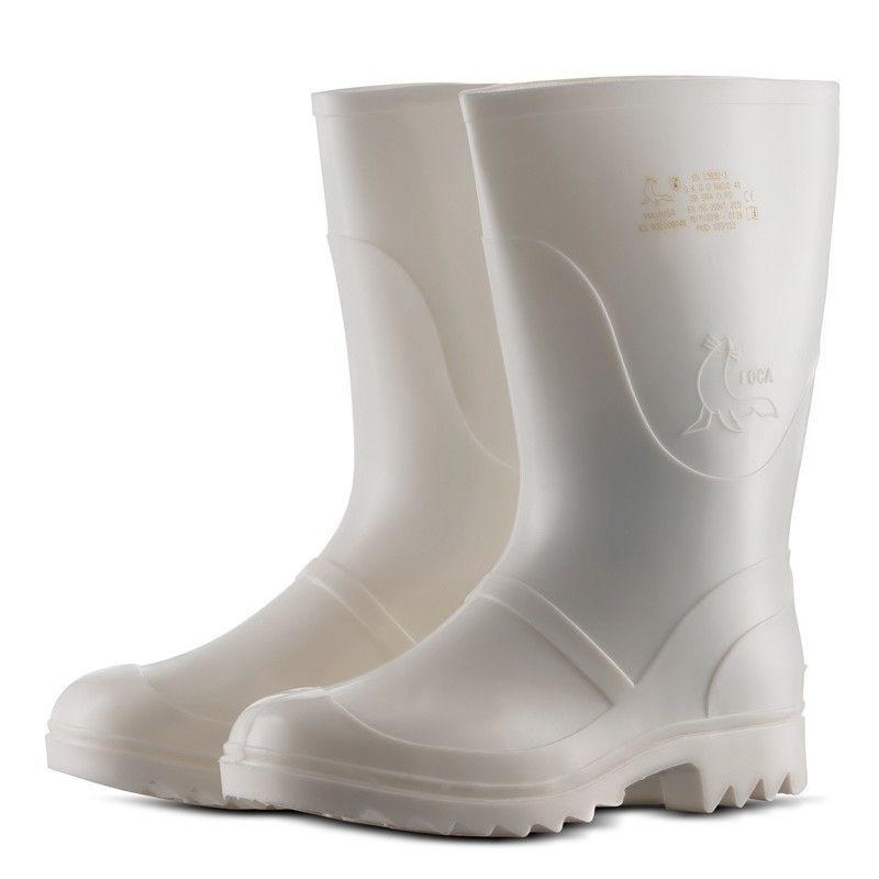Botas de agua media caña blancas antigrasa Foca