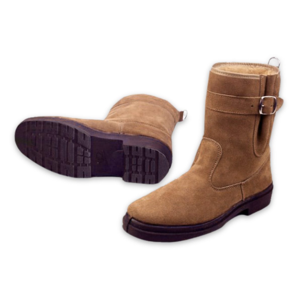 Botas piel serraje forradas con hebilla