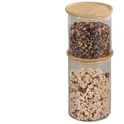 Bote de cocina hermético apilable 80 cl Tapa Bambú Kesper