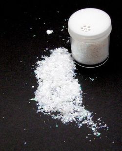Bote de polvo de escarcha blanco