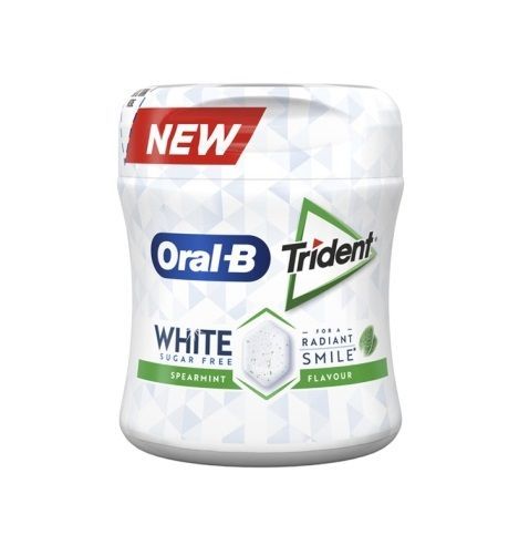 Bote Trident OralB White Hierbabuena 50 chicles Sin Azúcar