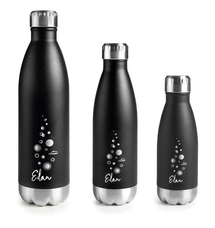 Botella Acero Inox Negra 750Ml Edan Lacor