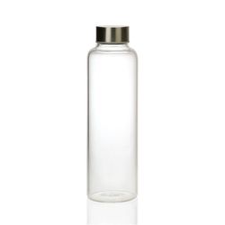 Botella de 500 ml, 6,5 x 6,5 x 23 cm, de cristal en transparente | Colección Clear