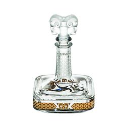 Botella de cristal dorada y transparente, 16,5 x 16,5 x 24 cm | Aríete