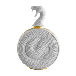 Botella de porcelana en blanco y dorado, 20,42 x 8,73 x 29,37 cm | Poison