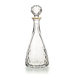 Botella de Vino de Cristal Palazzo Gold Dorado, Ø12,8x32,6cm