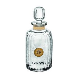 Botella de whisky Areni de cristal y oro transparente y dorada, Ø 15 x 23 cm | My Rare Spirits