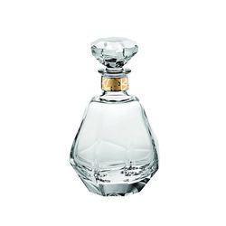 Botella de whisky de cristal y oro transparente y dorada, Ø 13 x 21 cm | Gemstone