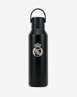 Botella Termo Runbott Original 600 Ml Negro Real Madrid Escudo