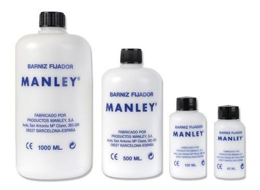 Botellas barniz fijador manley