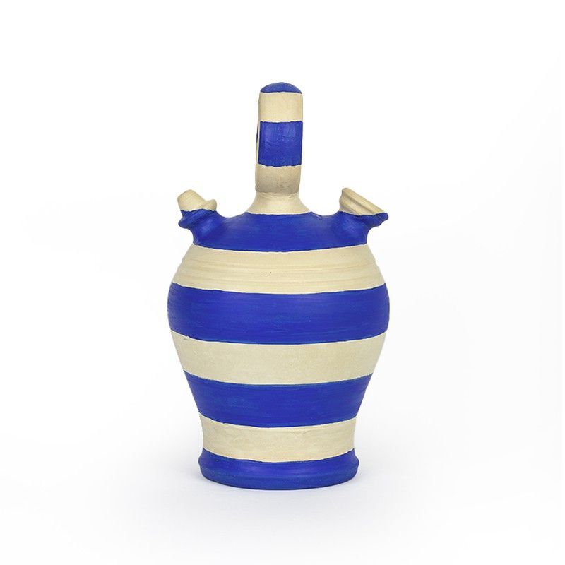 Botijo de arcilla en color blanco, 15x15x28 cm