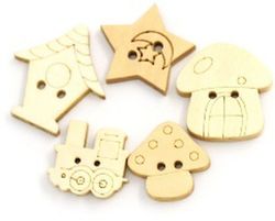 Botones madera natural Fantasía - UE