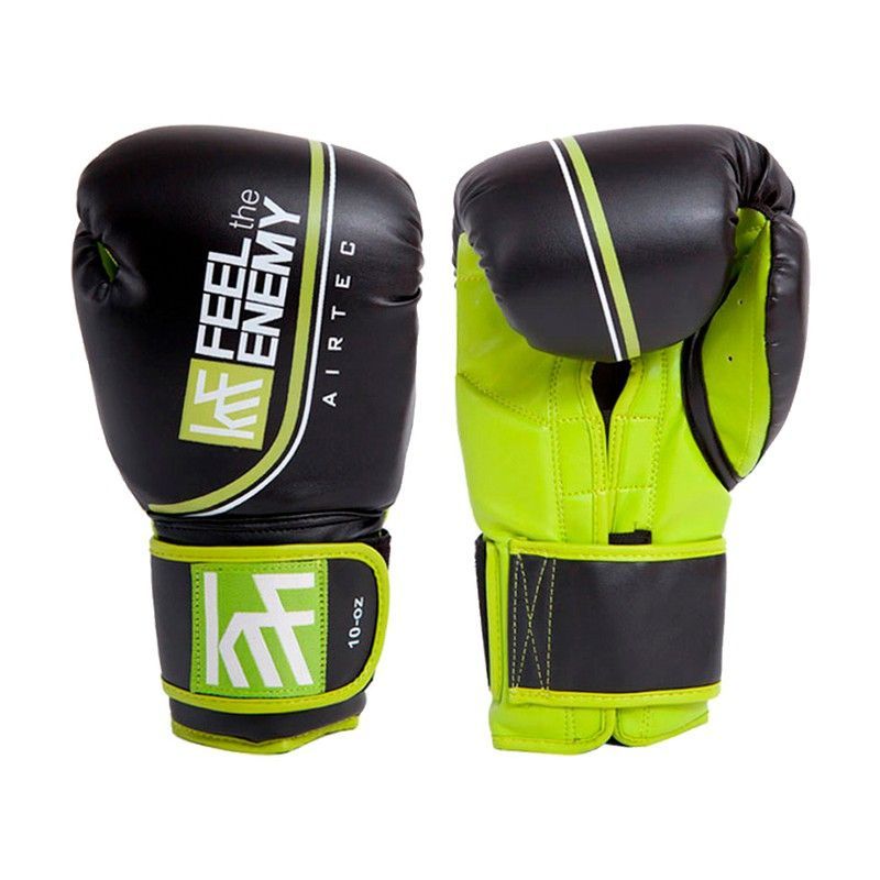 Box Krf Dc Guantes Airtec Dble Velcro Neg/Verd 10Oz