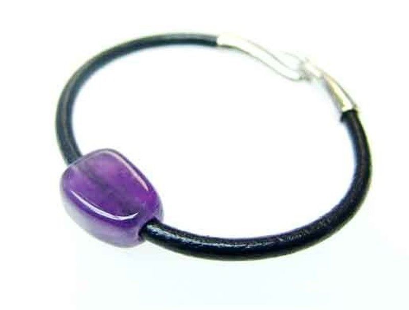 Brazalete de Cuero Amatista