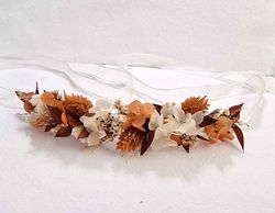 Brazalete de Flores Boda Color Camel