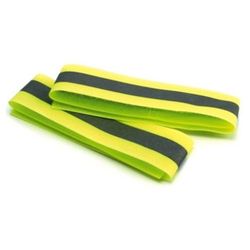 Brazaletes amarillos con bandas reflectantes