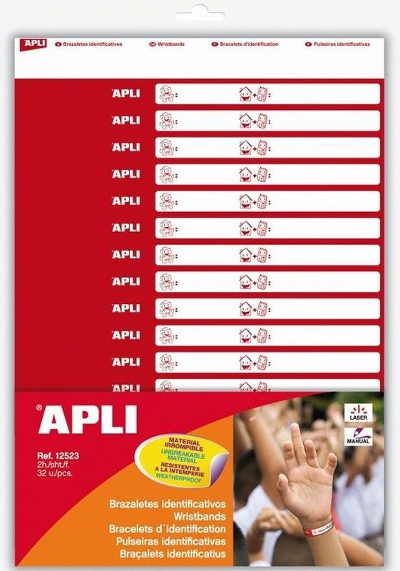 Brazaletes identificativos 2 hojas